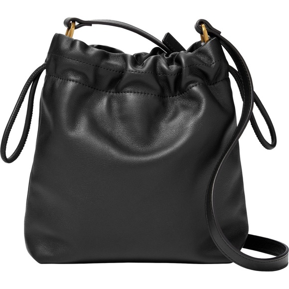 Fossil Handbags - Fossil Gigi Small Drawstring Crossbody Leather Bag Purse Black Like New